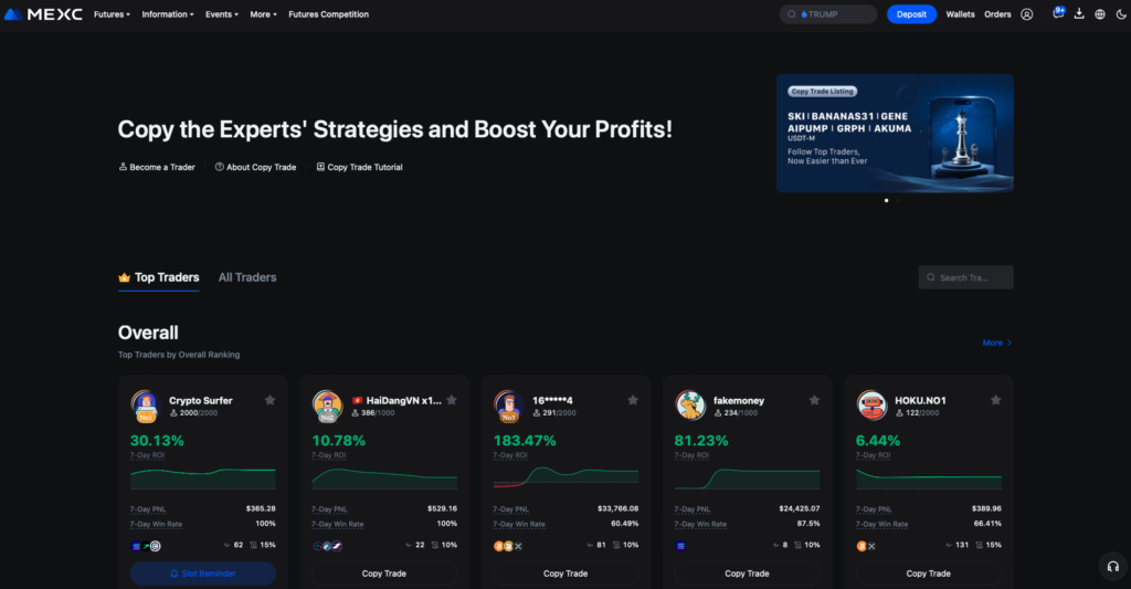 MEXC review: Copy Trading