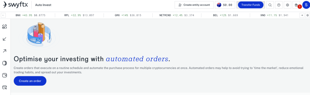 CoinSpot vs Swyftx: Swyftx Auto Invest