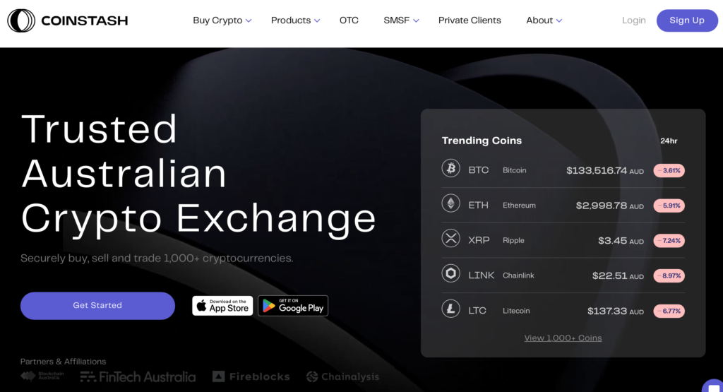 Binance Australia Alternatives: Coinstash Homepage