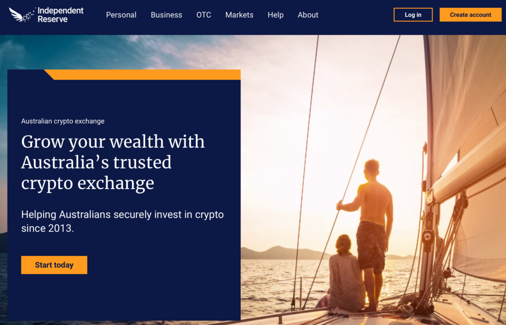 Binance Australia Alternatives: Independent Reserve Homepage